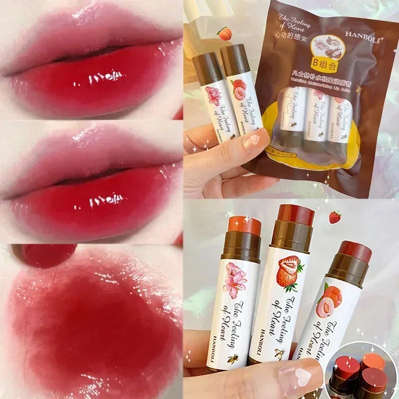 New Moisturizing Colored Lip Balm Cute Fruit Tint Peach Red - LIPOXI