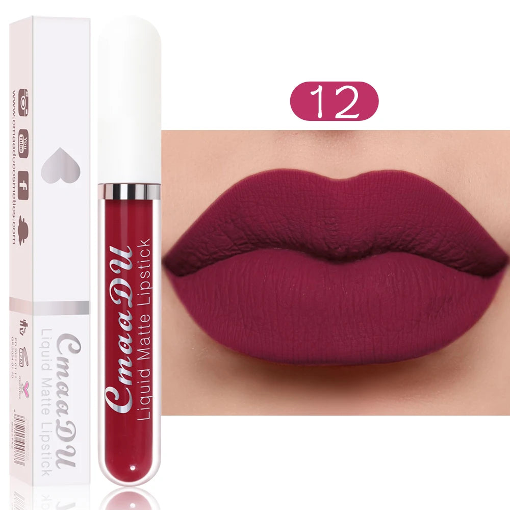 CmaaDu 18 Matte Mist Lip Glaze Long-lasting Lip Gloss - LIPOXI