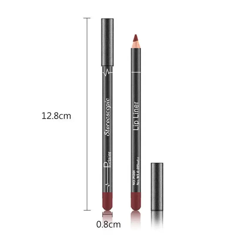 12Pcs Waterproof Pencil Lipstick Set Long Lasting Makeup - LIPOXI