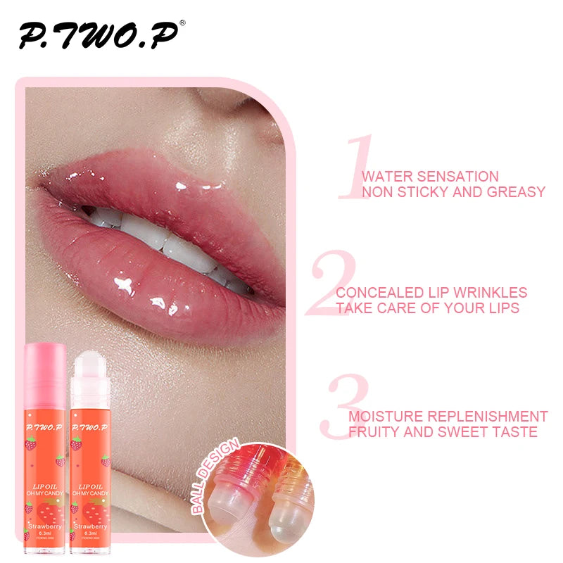 Strawberry Glow Fruit Roll-On Lip Balm - LIPOXI