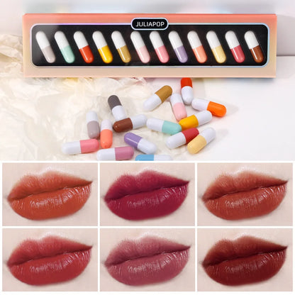 Capsule Lipstick Set New Mini 12-color Waterproof Lipstick - LIPOXI