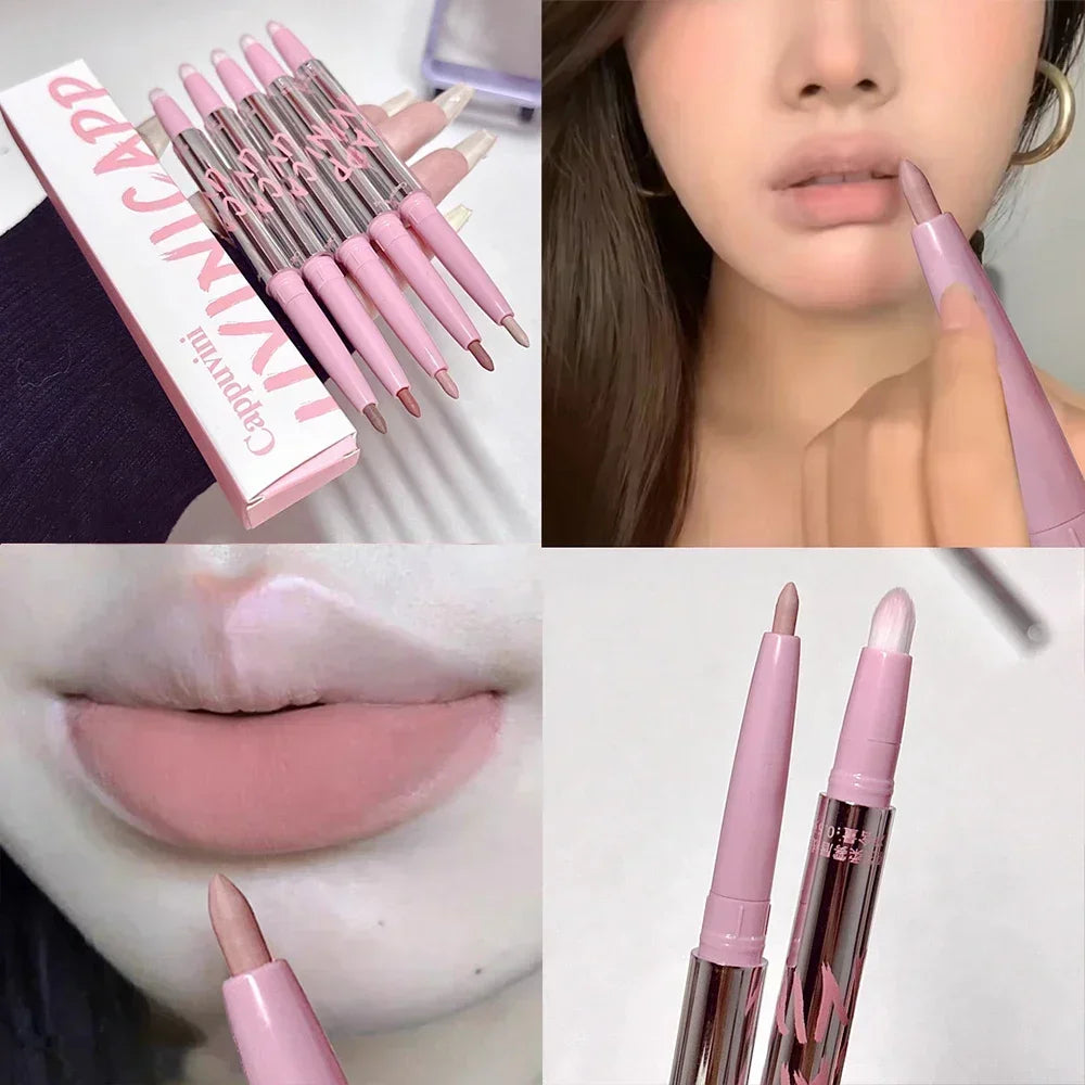 Lip Liner Pen Matte Lipstick Pen Silver Tube Waterproof - LIPOXI