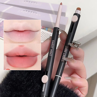 Double-Headed Matte Lip Liner Lipstick Pen Waterproof Velvet - LIPOXI