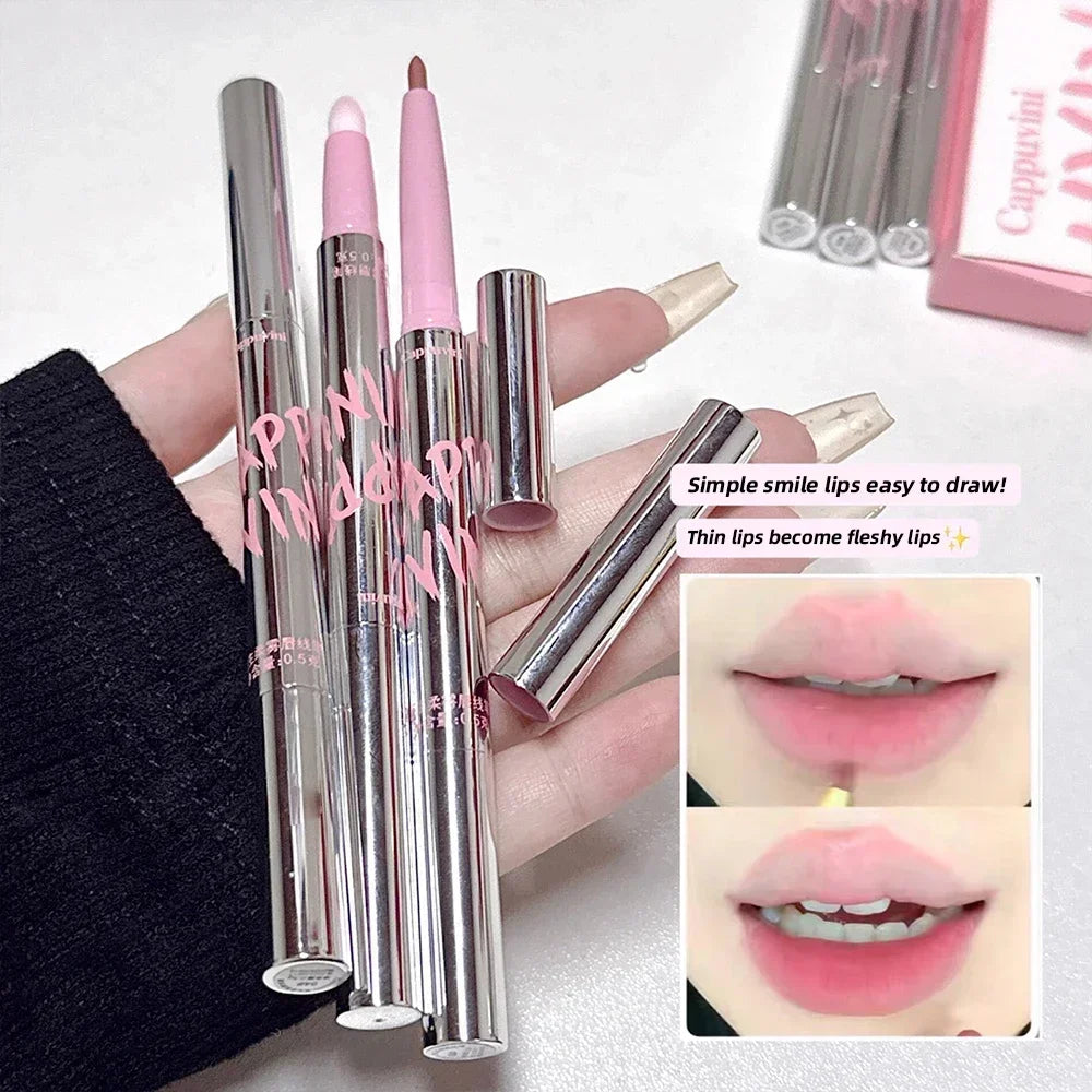 Lip Liner Pen Matte Lipstick Pen Silver Tube Waterproof - LIPOXI