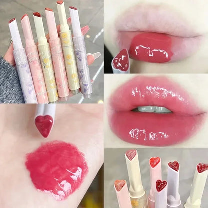 Thin Tube Heart-Shaped Lipstick Jelly Mirror Lip Gloss - LIPOXI