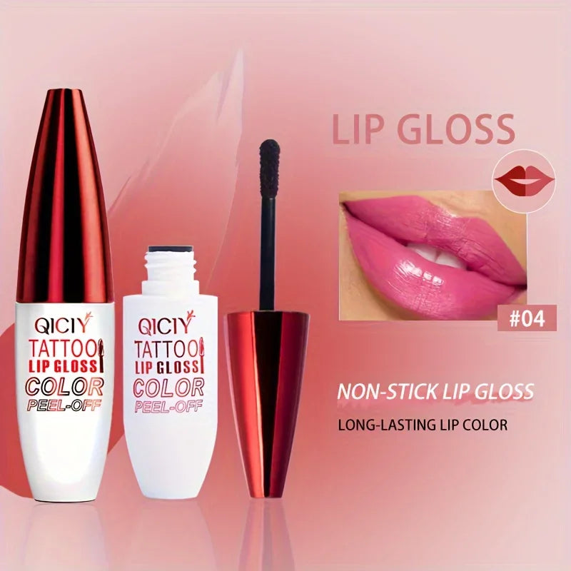 QICY Tattoo Lip Gloss Peel-Off Long-Lasting Moisturizing - LIPOXI