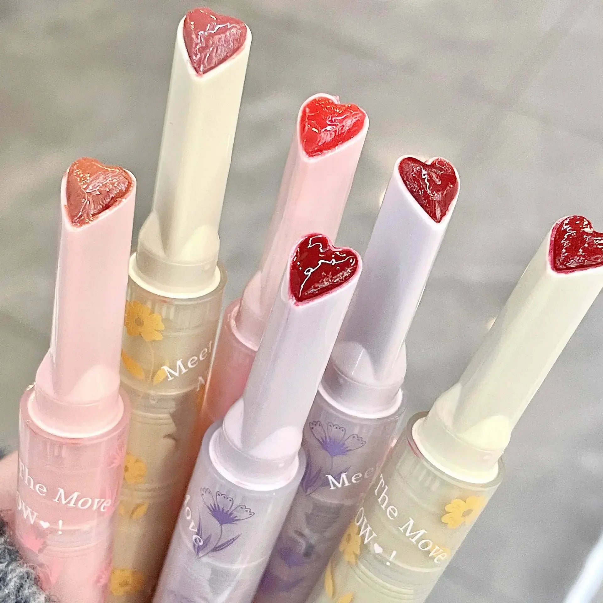 Thin Tube Heart-Shaped Lipstick Jelly Mirror Lip Gloss - LIPOXI