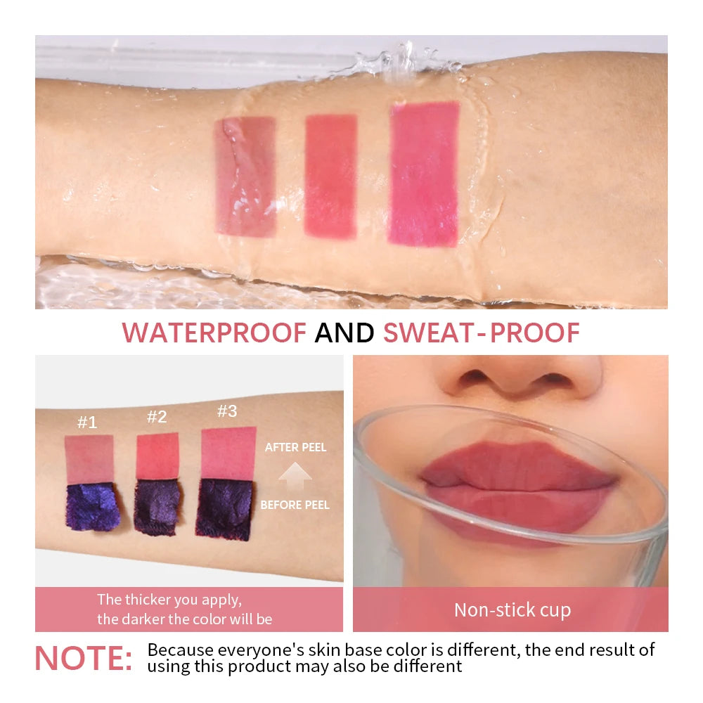 Lip Stain Peel Off Korean Matte Lip Tint Liquid Lipstick - LIPOXI