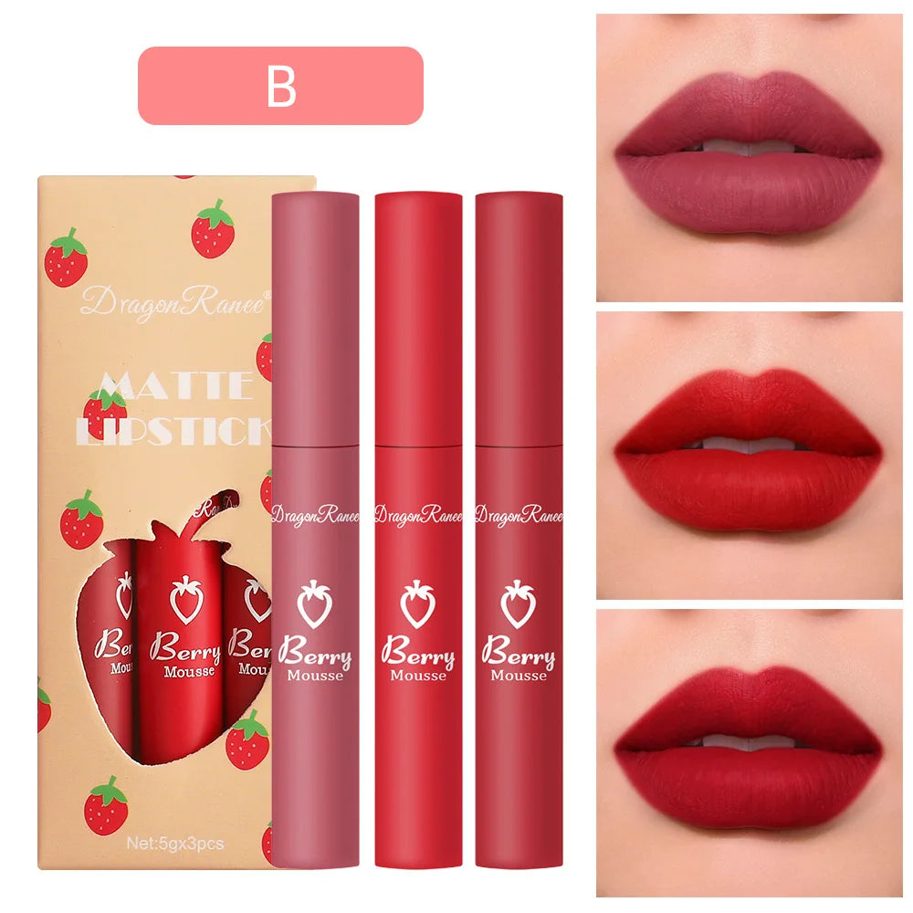 Strawberry Velvet Matte Lip Glaze Trio - LIPOXI