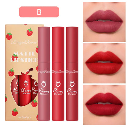 Strawberry Velvet Matte Lip Glaze Trio - LIPOXI