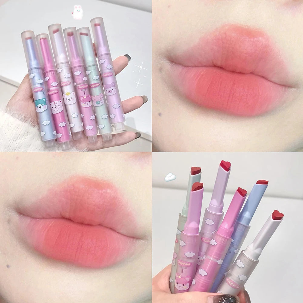 6 Colors Heart-shaped Velvet Lipstick Waterproof Matte Pen - LIPOXI