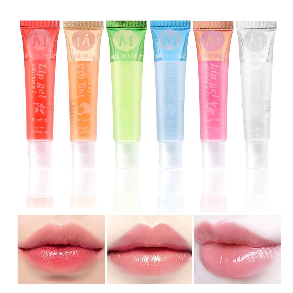 6Pcs Fruity Flavor Watery Glossy Lip Gloss Set Hydrating - LIPOXI