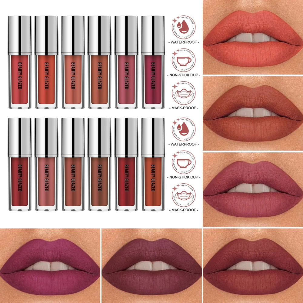 BEAUTY GLAZED Luxe Matte Waterproof Lipstick - LIPOXI