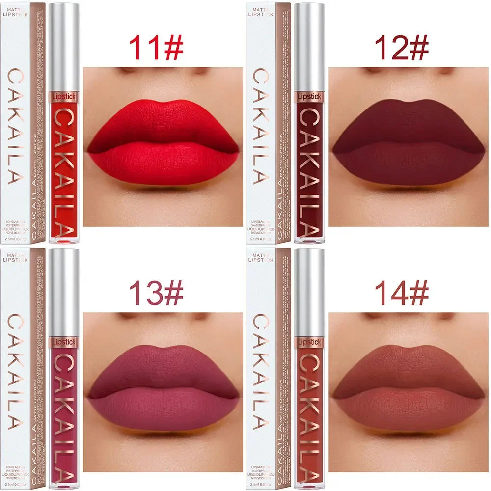 1PC Velvet Matte Lipstick Lip Gloss Light Red Long Lasting - LIPOXI