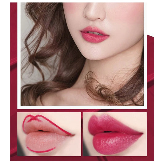 2 In 1 Lip Liner Waterproof Matte Lipstick Pencil Red - LIPOXI