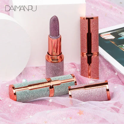 3 Colors Glitter Lipstick Temperature Color Changing Waterproof - LIPOXI