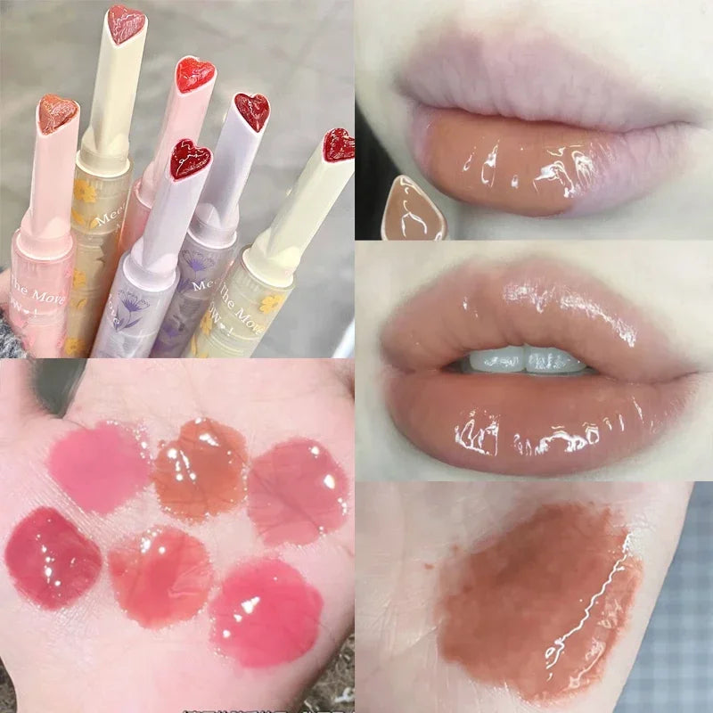 Thin Tube Heart-Shaped Lipstick Jelly Mirror Lip Gloss - LIPOXI