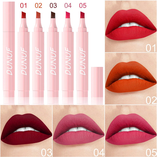 5 Colors Lipstick Pencil Matte Velvet Waterproof Lip Liner - LIPOXI