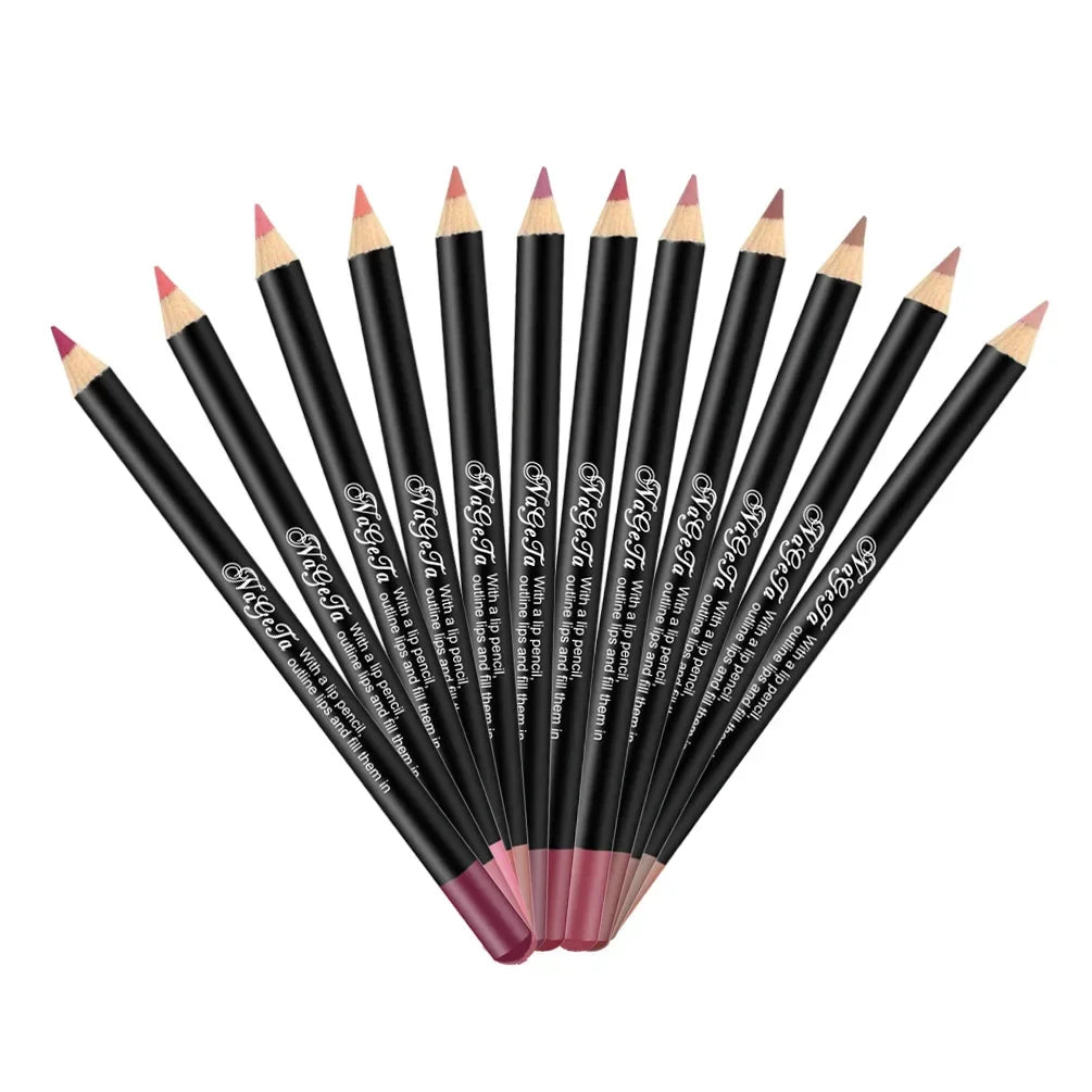 12Colors Matte Lip Liner Pen Waterproof Alluring Lips Cosmetics - LIPOXI