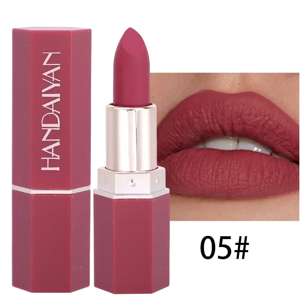 Rose Pink Nude Matte Velvet Lipstick Waterproof Beauty Makeup - LIPOXI