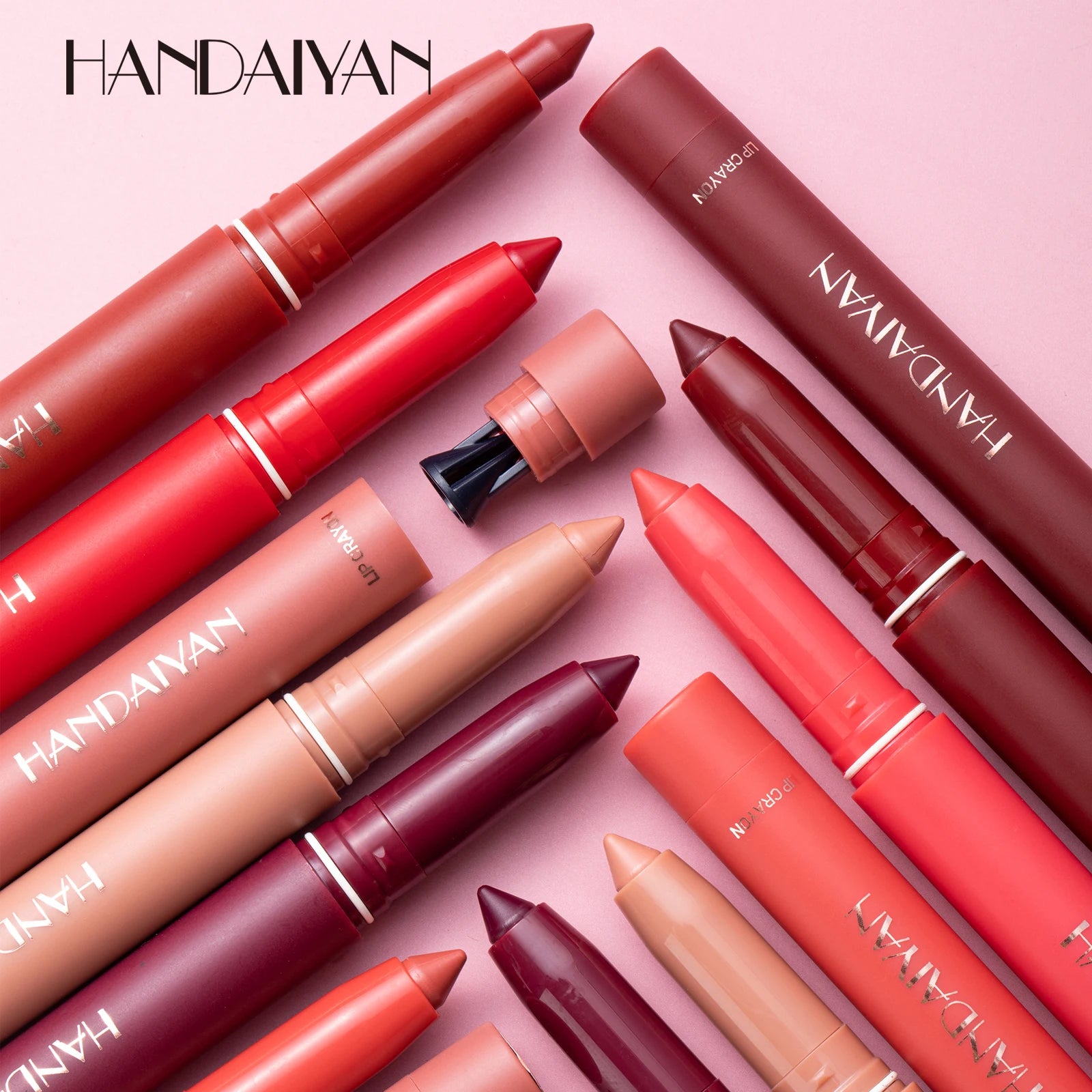 HANDAIYAN 12 Colors Crayon Lipstick High Pigment Matte Lip Liner - LIPOXI