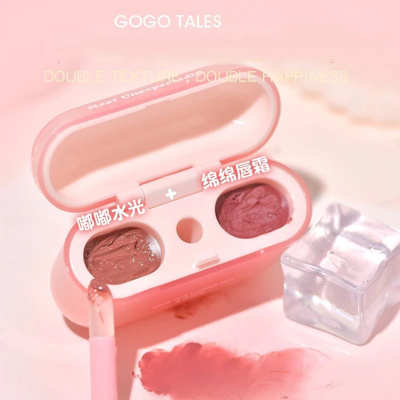 GOGO TALES Double Lip Gloss Vegan Nude Korean Lipstick - LIPOXI