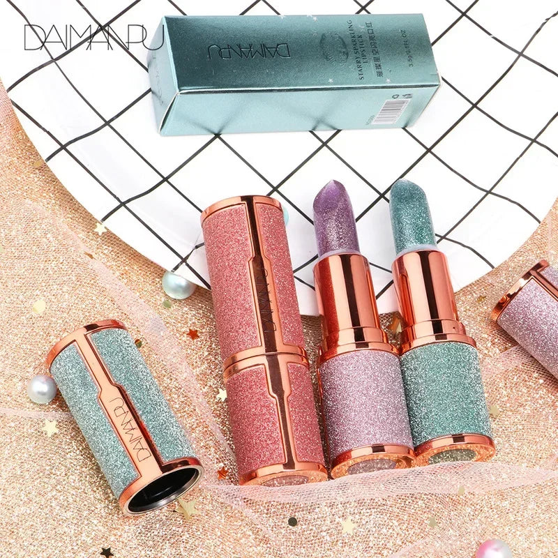 3 Colors Glitter Lipstick Temperature Color Changing Waterproof - LIPOXI