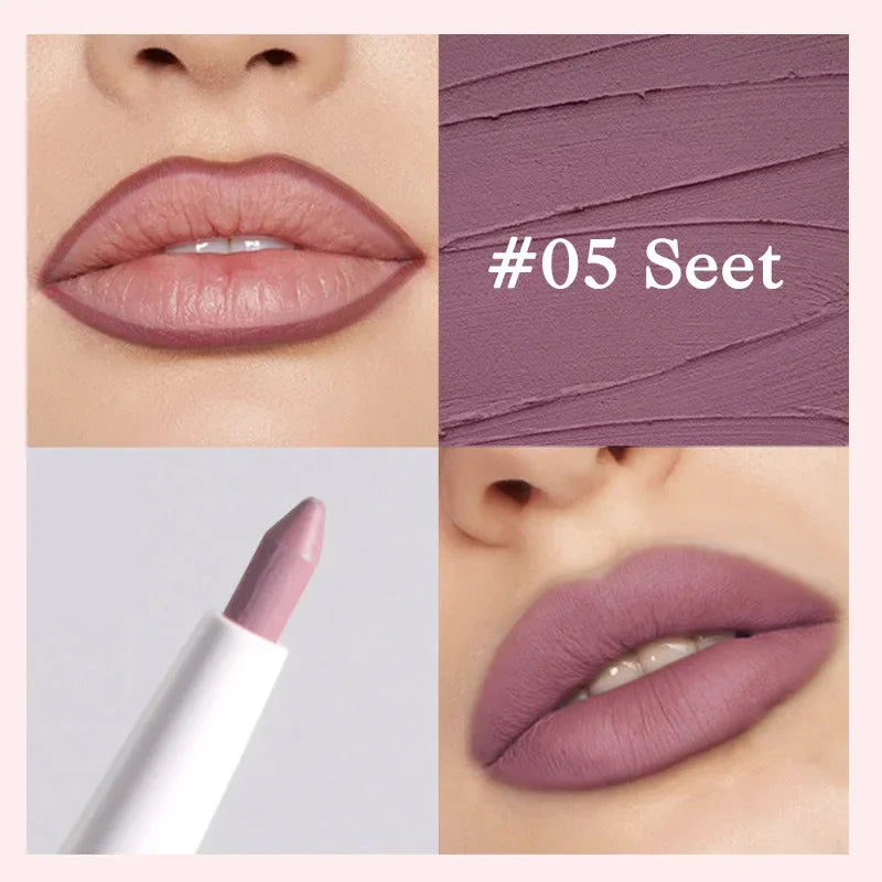 Matte Lipstick Pen Nude Brown Waterproof Lip Liner Pencil - LIPOXI