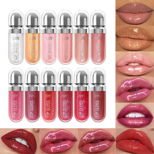 12 Colors Glitter Lip Gloss Long Lasting Moisturizing Shine - LIPOXI