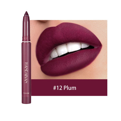 HANDAIYAN 12 Colors Crayon Lipstick High Pigment Matte Lip Liner - LIPOXI