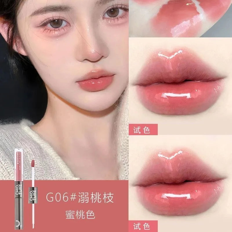 CHIOTURE Double-ended Lip Glaze Non-fading Glossy Lip Oil - LIPOXI