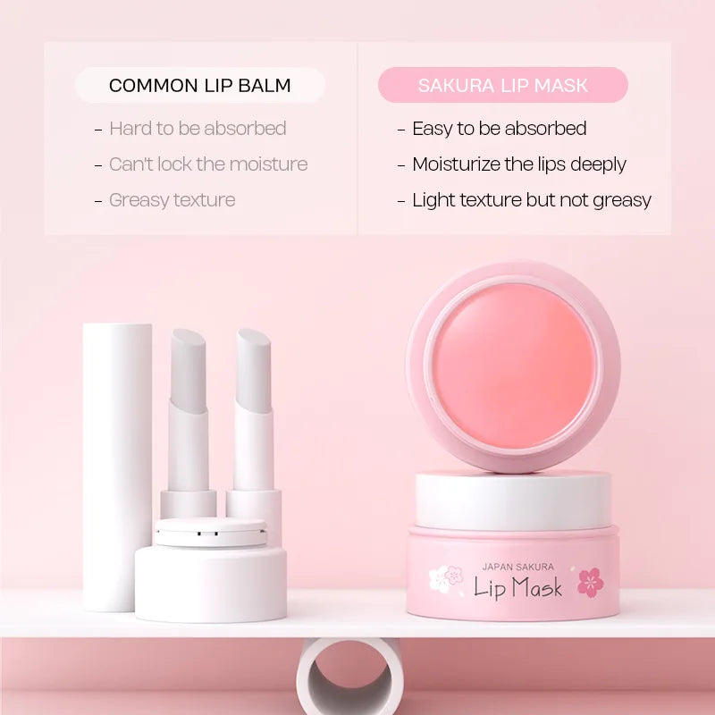 Sakura Infused Lip Serum Mask for Moisture & Fine Line Repair 8g