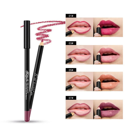 12Colors Matte Lip Liner Pen Waterproof Alluring Lips Cosmetics - LIPOXI