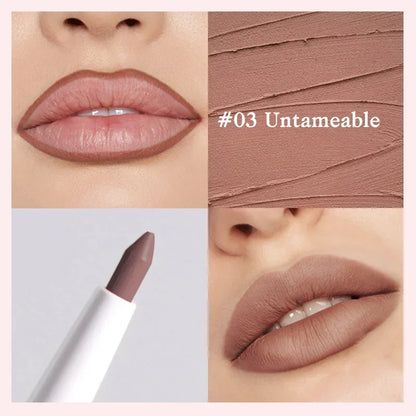 Matte Lipstick Pen Nude Brown Waterproof Lip Liner Pencil - LIPOXI