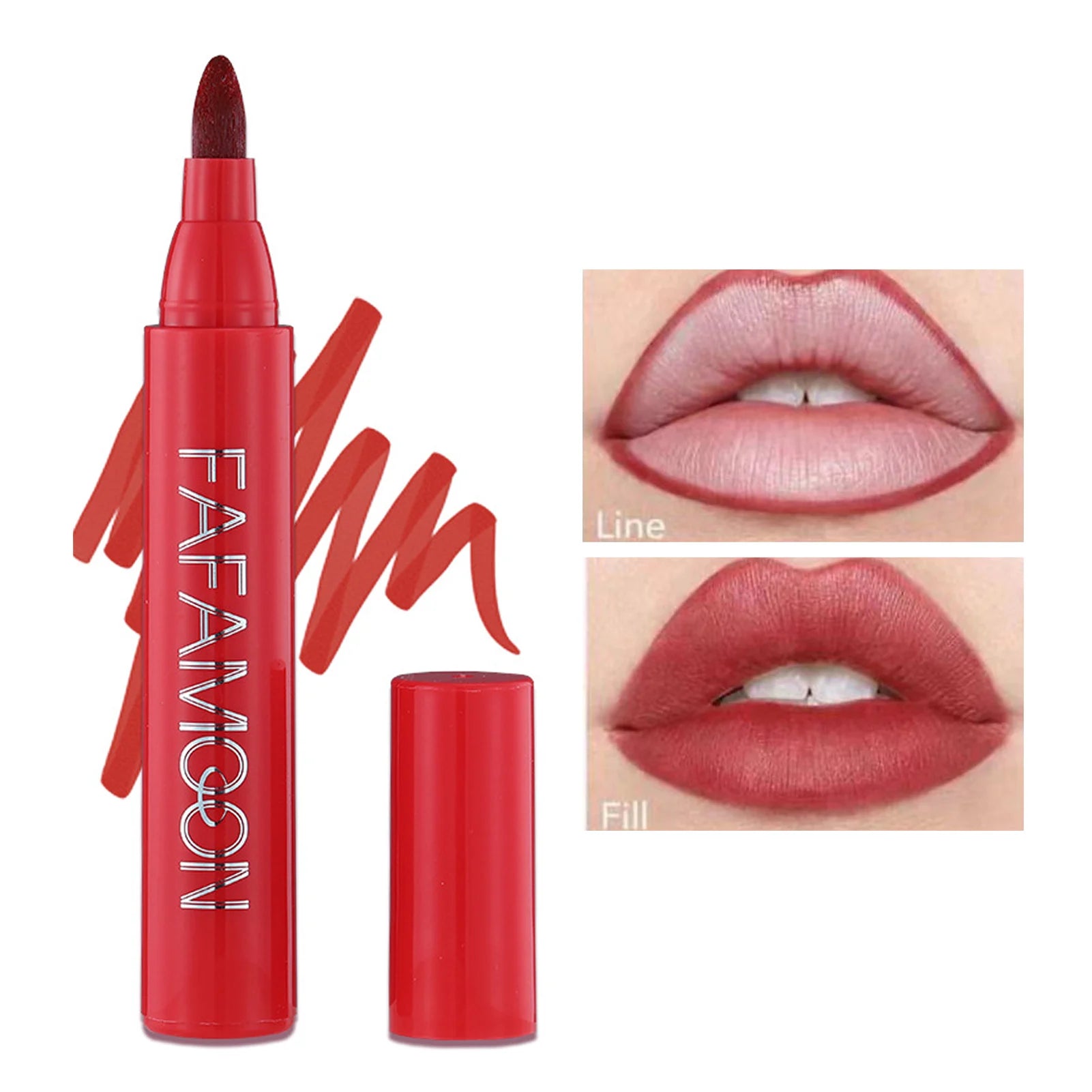 1pcs Lip Marker Stain Pen 2 in 1 Waterproof Matte Makeup - LIPOXI