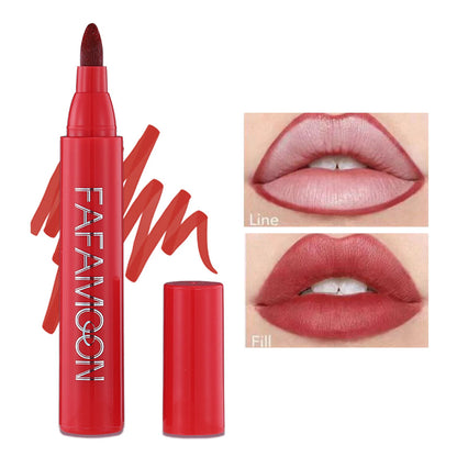 1pcs Lip Marker Stain Pen 2 in 1 Waterproof Matte Makeup - LIPOXI