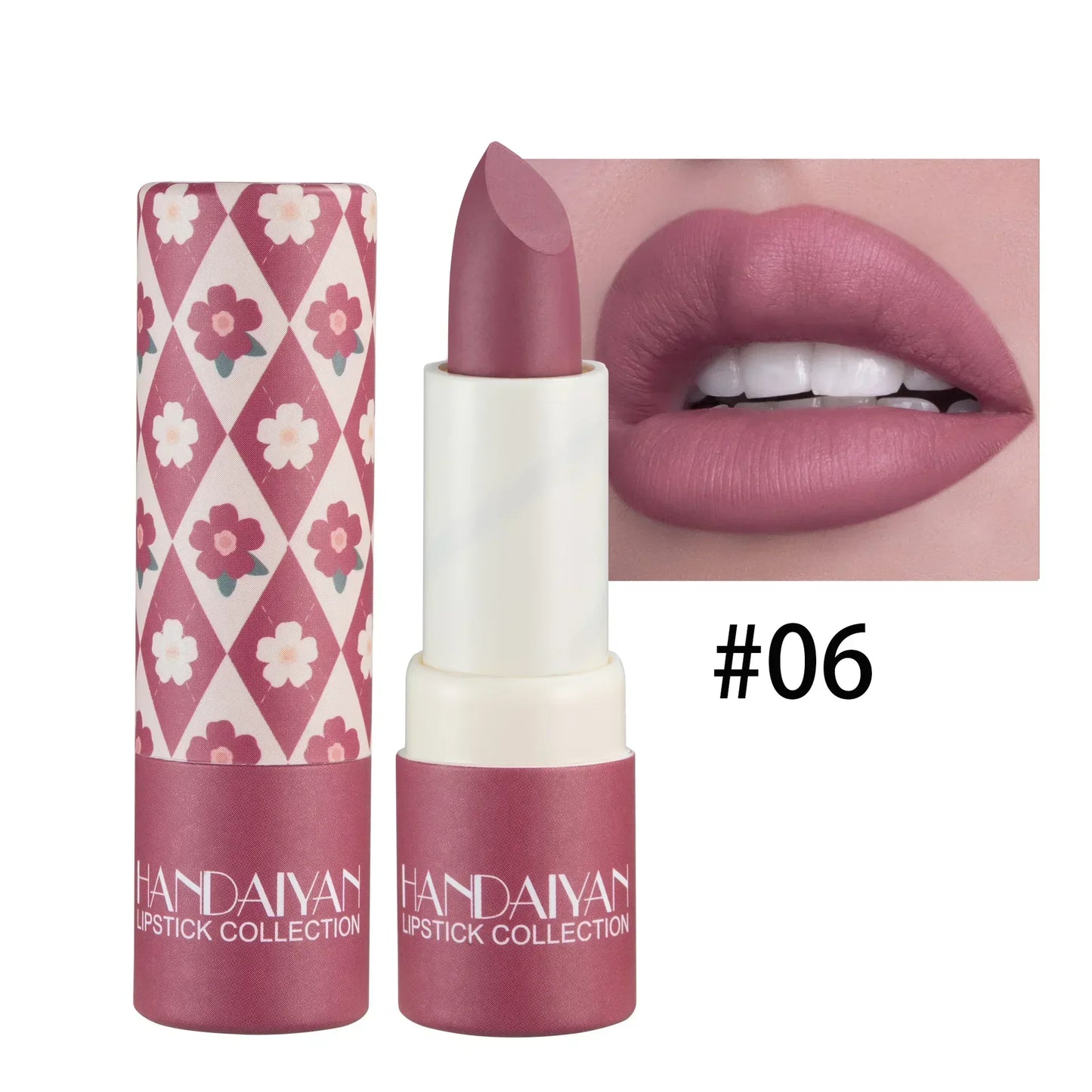 Rose Pink Nude Matte Velvet Lipstick Waterproof Beauty Makeup - LIPOXI