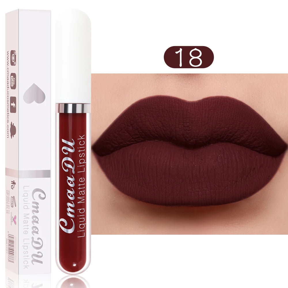 CmaaDu 18 Matte Mist Lip Glaze Long-lasting Lip Gloss - LIPOXI