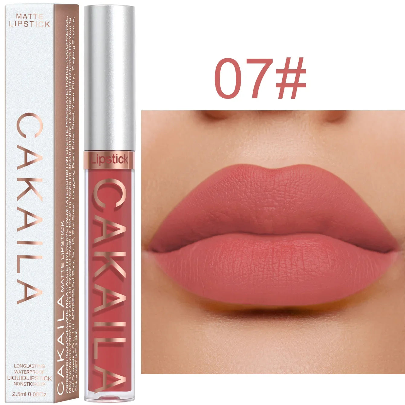 1PC Velvet Matte Lipstick Lip Gloss Light Red Long Lasting - LIPOXI