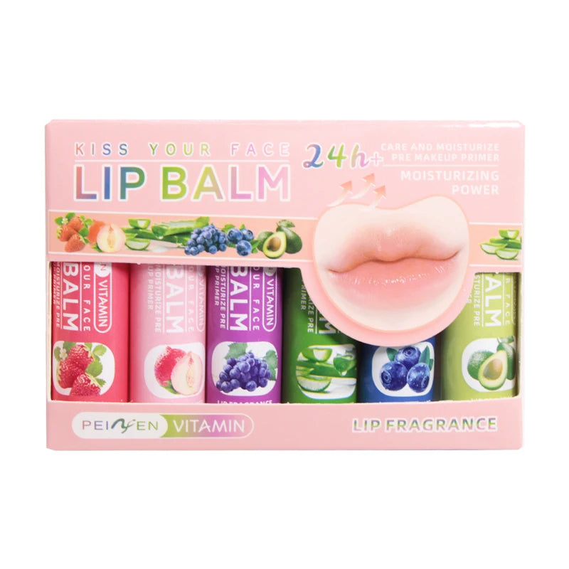 DNM Multi Fruit Flavors Moisturizing Lip Balm Set 6Pcs - LIPOXI