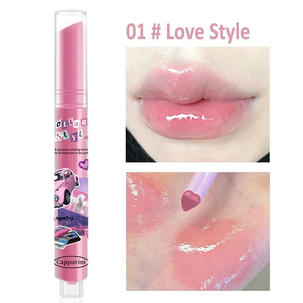 Jelly Mirror Lipstick Makeup Love Shape Long Lasting Gloss - LIPOXI