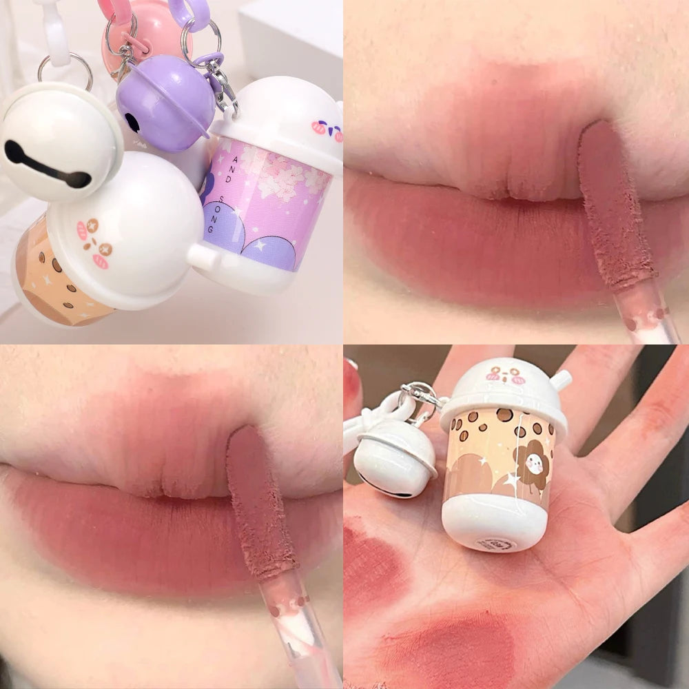 Cute Bear Keychain Lip Gloss Matte Lip Tint Makeup Cosmetics - LIPOXI