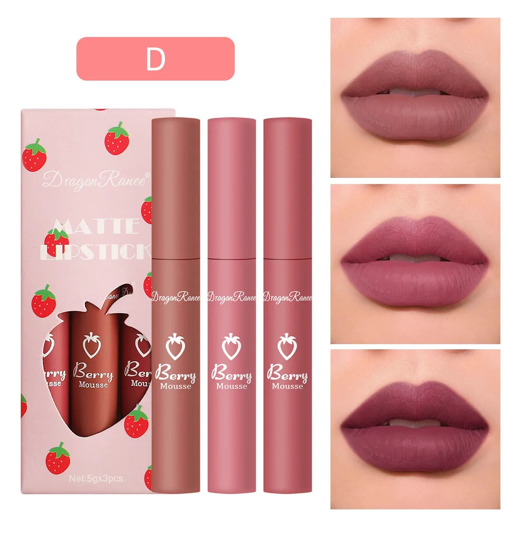 Strawberry Velvet Matte Lip Glaze Trio - LIPOXI