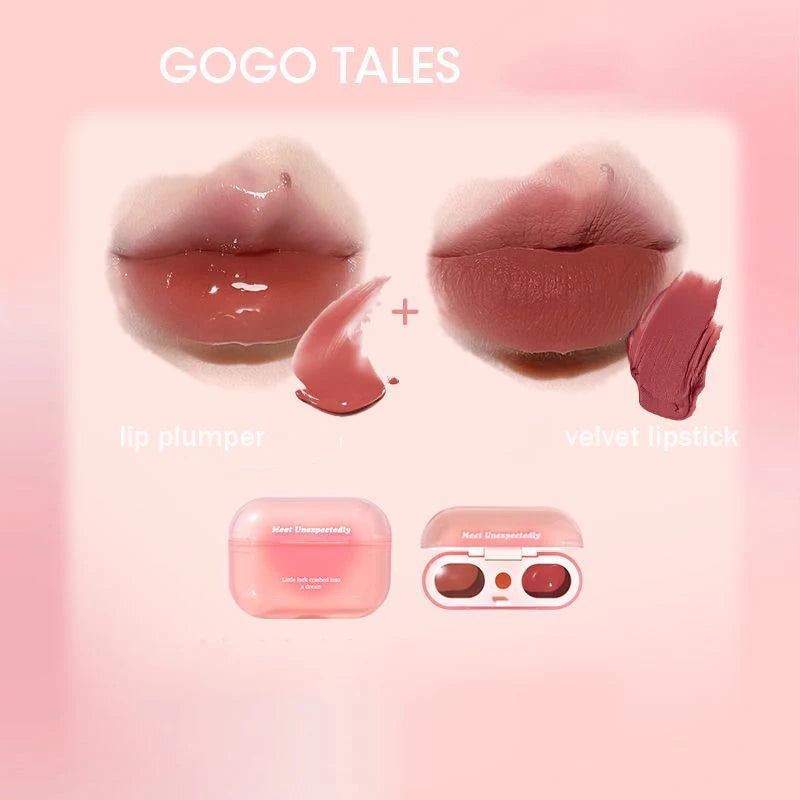 GOGO TALES Double Lip Gloss Vegan Nude Korean Lipstick - LIPOXI