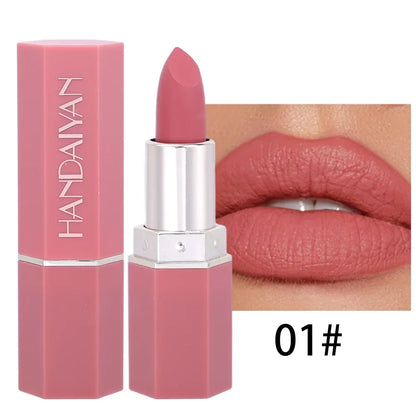 Rose Pink Nude Matte Velvet Lipstick Waterproof Beauty Makeup - LIPOXI