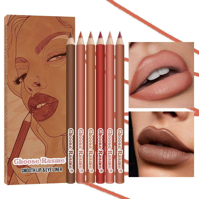 6pcs Lip Liner Pen 6 Colors Waterproof Not Easy To Fade - LIPOXI