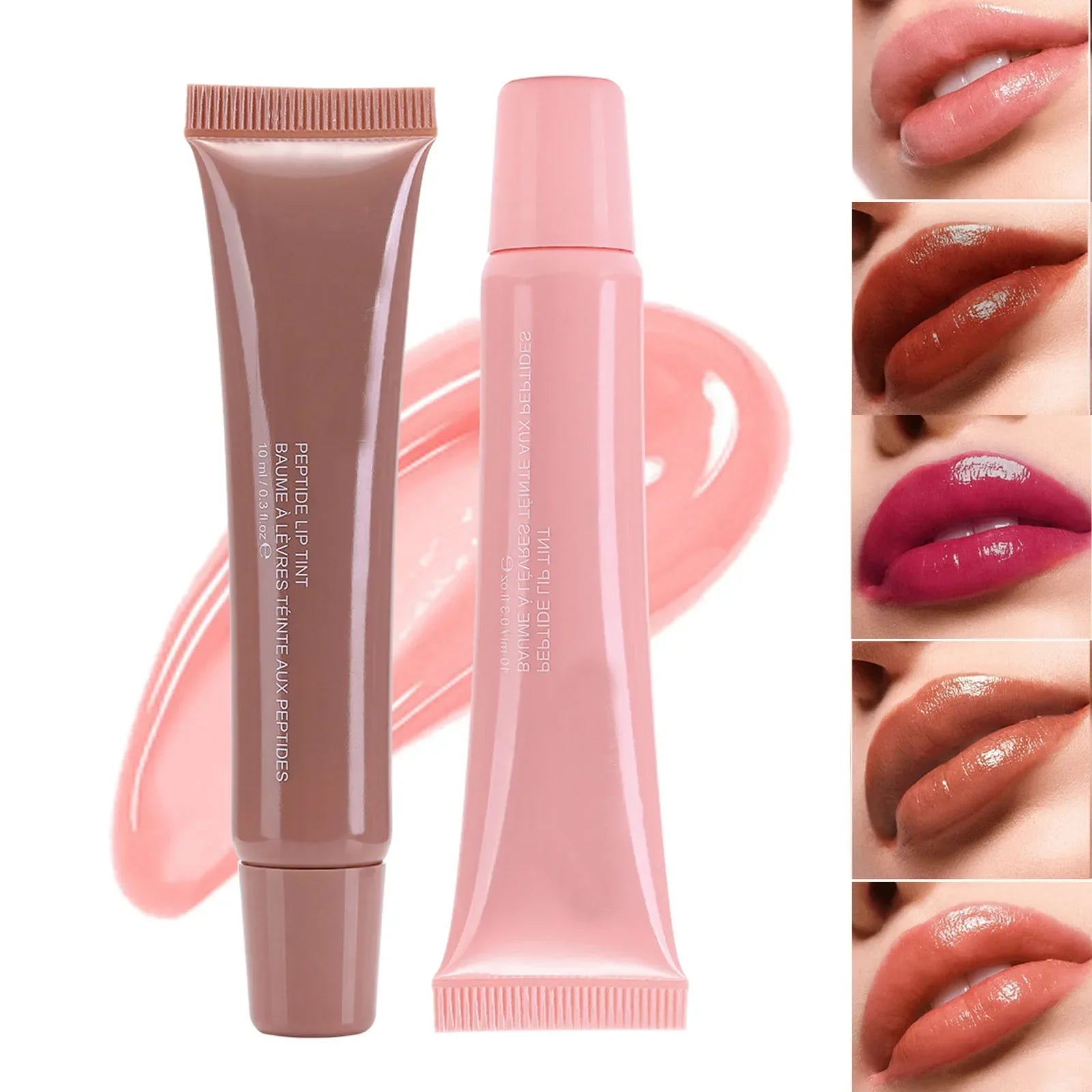 1pcs Soft Tube Mirror Lip Gloss Lip Oil Nude Brown Beauty - LIPOXI