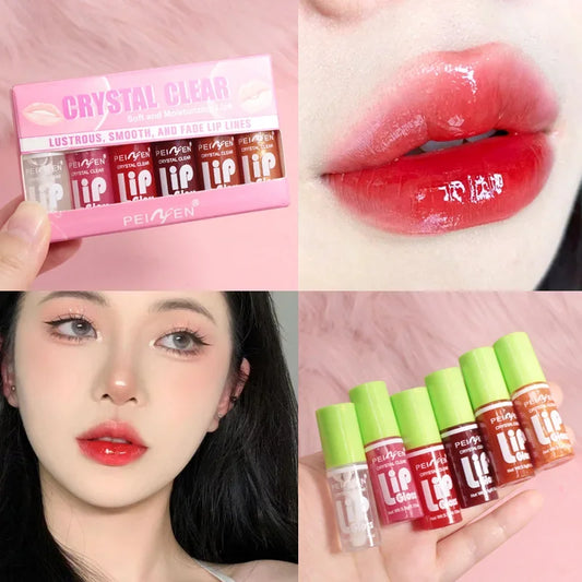 6pcs Set Cheap Korean Makeup Lip Oil Lipsticks Gloss Pack - LIPOXI