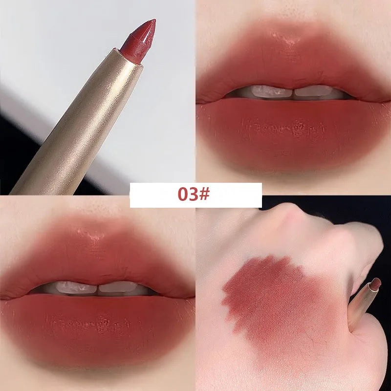 Auto Rotate Red Lip Liner Pencil Long Lasting Korean Makeup - LIPOXI