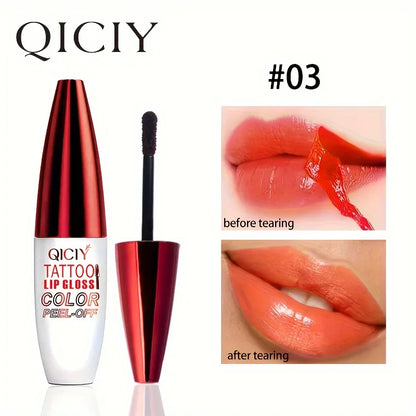 QICY Tattoo Lip Gloss Peel-Off Long-Lasting Moisturizing - LIPOXI